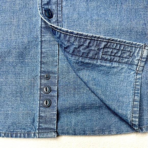 Eddie Bauer Men's Heavyweight SS 100% Cotton Denim Shirt Size (M) - Picture 3 of 9